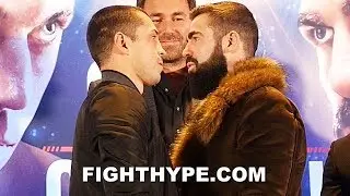 SCOTT QUIGG & JONO CARROLL TRADE WORDS & STARE EACH OTHER DOWN DURING TENSE FACE OFF