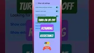 How to Turn ON or OFF Roaming Assistance on Samsung? #shorts #shortsfeed