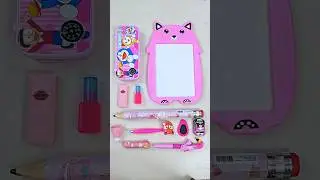 Pink Stationery Items - 2 in 1 writing board, doraemon pencil case, doms eraser #pinkstationery