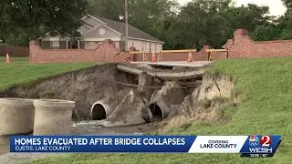 Police: 21 homes evacuated in Eustis neighborhood after bridge washout