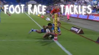 NRL Insane Foot Race Try Saving Tackles
