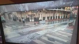Chick Acting Strange And Drinking A Beer At  7AM  EarthCam New Orleans