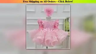 Gorgeous and elegant girl toddler dress sequin fly sleeve beauty pageant dress baby big bow one