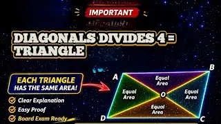 Diagonals of a Parallelogram Divide it into Four Triangles of Equal Area | Theorem
