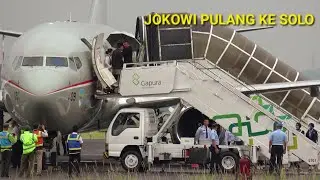 Detik - Detik Bapak Jokowi Pulang Ke Solo Dengan Pesawat Terbaru TNI AU Tiba di Bandara Adi Soemarmo