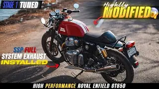 Installing SSP Performance Exhaust + BMC Air Filter in GT 650⚡ INSANE Performance #royalenfieldgt650