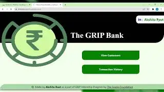 #Task01 : Basic Banking System - Graduate Rotational Internship Program by The Sparks Foundation
