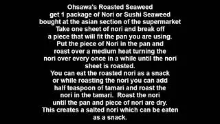 Bahai Recipes Roasted Seaweed