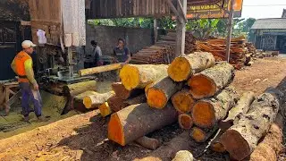 Fully Eroded Wood Discovery!! Operator Skill When Sawing Jackfruit Wood Blocks for Block Material