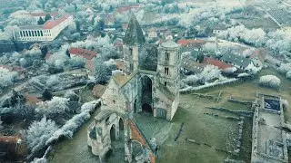 Abandoned old ruin church from the 13th century. Zsámbék. Z6, DJI Mavic Mini drone cinematic video.