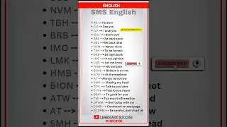 Learn 20+ SMS English Abbreviations | Learn English Fast with Learn and Success