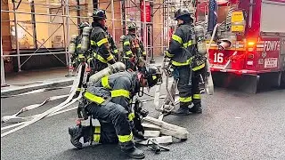 **EARLY ARRIVAL**~**FDNY BOX 0697**~{FDNY OPERATES FOR MANHOLE FIRE WITH EXTENSION ON E 32ND STREET}