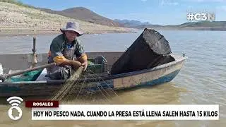 HOY NO PESCO NADA, CUANDO LA PRESA ESTÁ LLENA SALEN HASTA 15 KILOS