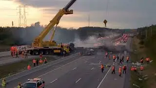 SHOCKING construction site accident / Caught on Camera / construction / engineering / CRANE FAIL