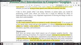CS602 Short Lecture No.1 | Introduction to Computer Graphics| Best For Exam
