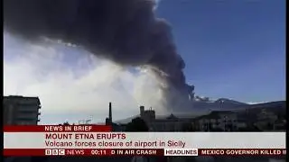 Mount Etna erupts (Italy) - BBC News - 25th December 2018