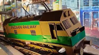 Locomotive electric rail engine model with cardboard easy idea step by step! 
