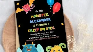 Monster Birthday Invitations How to Edit on Zazzle 🎉 #zazzle #etsy  #youtube @YouTube @Etsy @zazzle