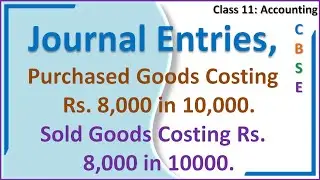 Journal Entries, Purchased Goods Costing Rs  8000 in 10000, Sold Goods Costing Rs  8000 in 10000