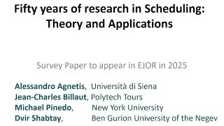 [2025 Seminar] FIFTY YEARS OF SCHEDULING RESEARCH: Theory and Applications (Prof. Michael Pinedo)