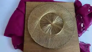 Circle Design Gold String Art Wall Decor #stringartdecor #circledesigndecor #golddetailwalldecor