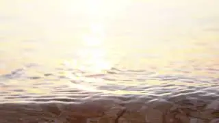 Pebble and sand beach detail with calm sea sunset, long pan shot slow motion | Free stock footage