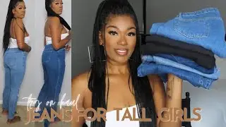 JEANS FOR TALL GIRLS TRY ON HAUL 6FT++ | SKYE ALYCE #tallwomen #boohoo #tryonhaul