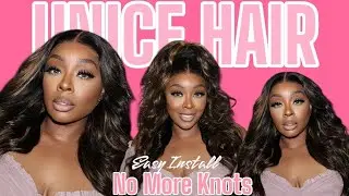 Brown Balayage Body Wave Wig Review & Styling Tips UNICE HAIR No More Knots! Half UP Half Down
