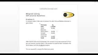 Marginal costing: Problem 3