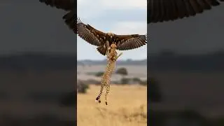 The eagle lift cheetah to the sky #eagle #wildlife #hawk