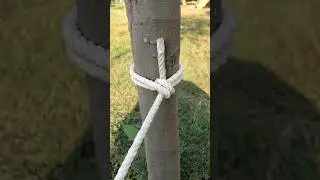 Tying A Rope  With Vertical Pole
