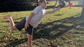 Testing with different sizes of foot balls