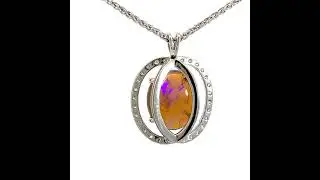 Violet Opal and Diamond White Gold Necklace