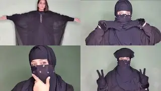 2 Abaya & niqab How to do scarf with inner cap ?(Requested video)abaya niqab gloves