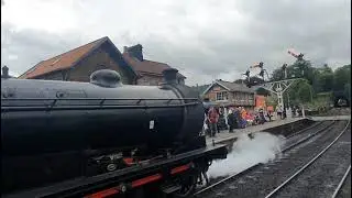 NYMR steam gala 2021 september. 65894 departs with goods train.