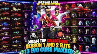 SEASON 1 AND 2 ELITES WITH 13 EVO GUNS MAX TOP COLLECTIONS ID SELL🥵||800 VALLET & HIGH LVL 89 TAMIL✅