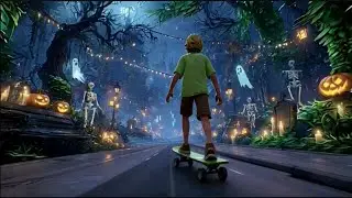 Halloween Ambience Music 🎃 Skateboarding in the Haunted Garden👻 No Copyright Spooky Ride Type Beats