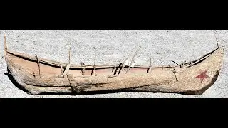 Pebnobscot Bay/Passamaquoddy Bay, Maine area Native American Canoe made with elm bark.