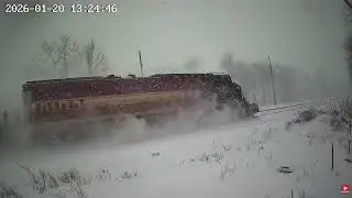 CSX Train Hits Pickup Truck In The Snow