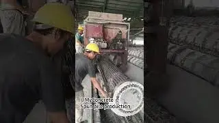 puoring process production concrete spun pile precast#civilengineering #shorst #concrete