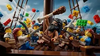 LEGO Plesiosaurus Rescue: Epic Ocean Battle Against Pirate Ship . #lego 