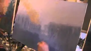Осень, туман  Видео урок живописи маслом Игорь Сахаров