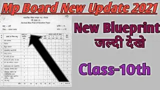 Mp Board New Blueprint 2021|MP board Exam Blueprint|MP Board Exam Pattern 2021Mp Board News