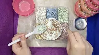 [ASMR] Classify colorful small objects/stones/glazed/ceramic balls/gravel into plastic boxes