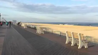 Walking Belmar Beach Boardwalk W Dad