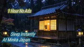 1 Hour Rain & Thunder at a Japanese Temple | Deep Sleep & Anxiety Relief