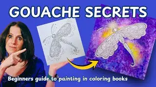 Adult Coloring with Gouache | Beautiful Background Tutorial