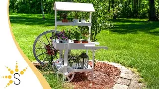 Sunnydaze Country Market Flower Cart Display Stand - IEO-8264