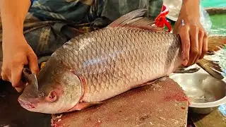 Amazing Cutting Skills!! Fastest Rohu Fish Cutting By Expert Fish Cutter