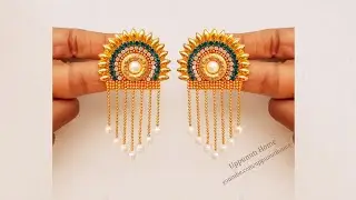 How To Make Beautiful Pearl Earrings At Home | DIY | Pearl jewellery Making At Home | uppunutihome
